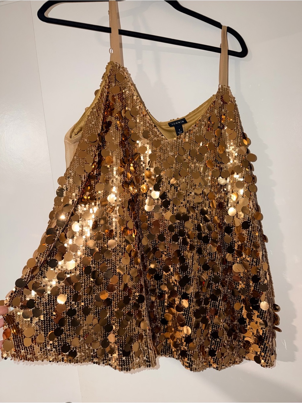 torrid Gold Sequin Tank top
